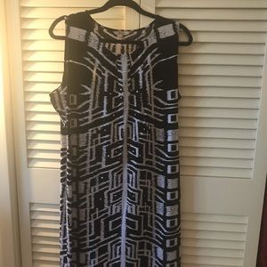 Black & White Dress sleeveless dress with Bling
